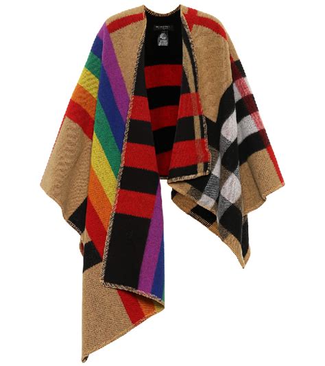 used burberry poncho|burberry rainbow vintage poncho.